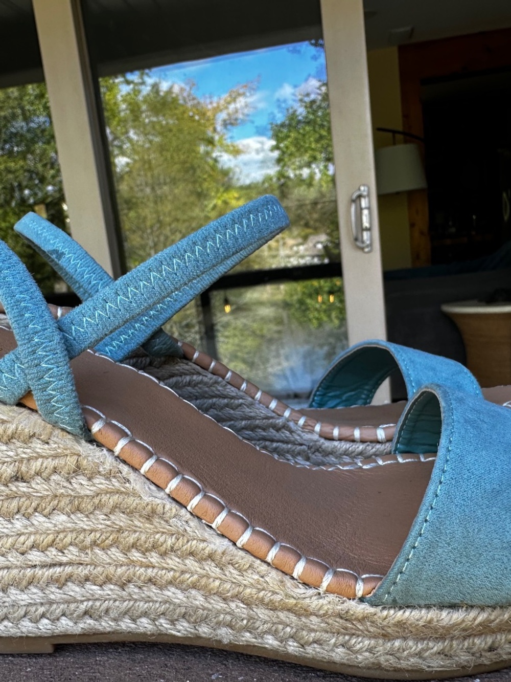 Bamboo Brand light blue suede espadrilles